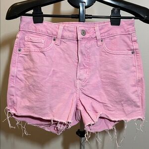 Old Navy Pink Denim Cutoff Shorts with Frayed Hem - Size 6